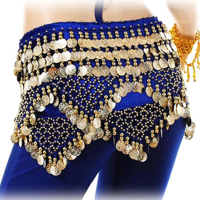 

Women Shiny Bead Chain Exquisite Coins Belly Dance Hip Scarf Sexy Tassel Bellydance Wrap Towel Waist Skirt Belt Stage Costume