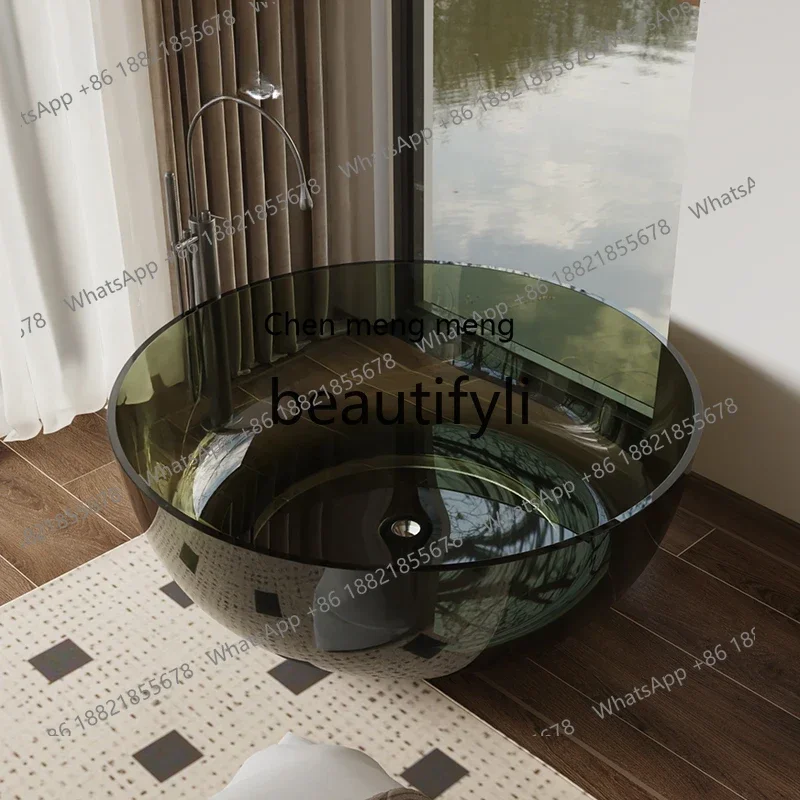 N178 G Darwin Transparent Round Color Crystal Bathtub Household Bathtub Detached Hotel Bed and Breakfast Bathtub