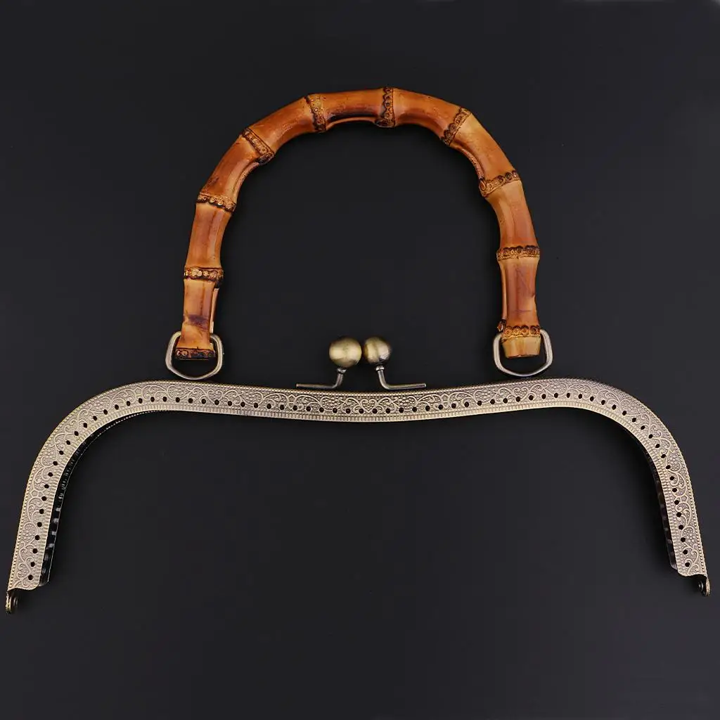 

Retro Bamboo Handle Metal Clasp Lock Handmade Purse Bags Handbag