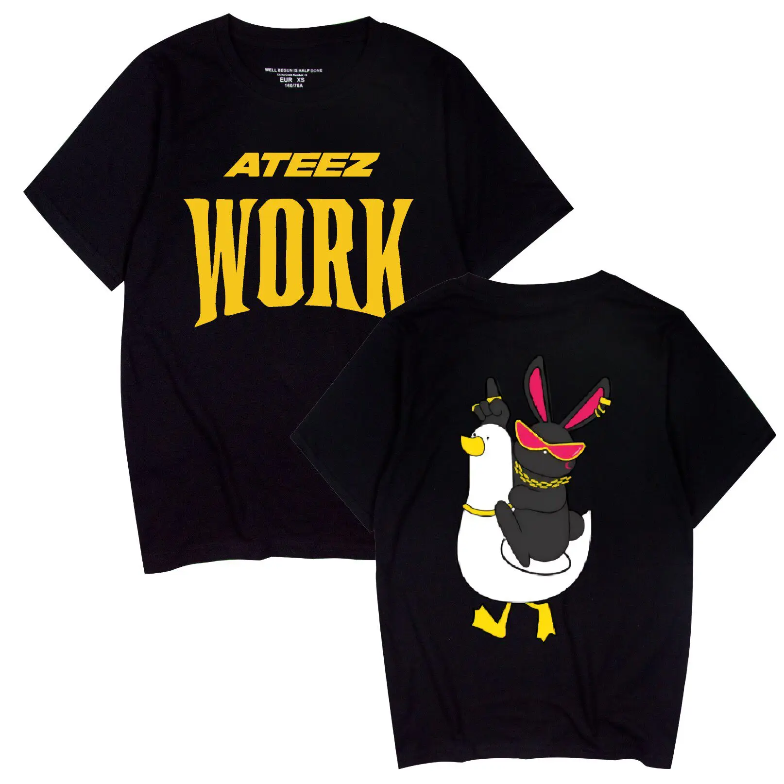 Summer Hot Short Sleeved ATEEZ Independent Station Combination Printed Men's and Women's Personalized Pure Cotton Tees
