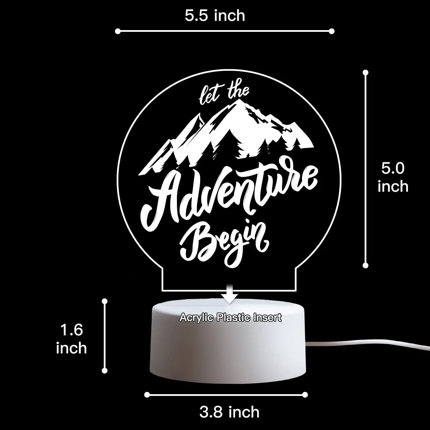 Engagement Gift for Couples – "Let The Adventure Begin" Engagement Gift Night Light, Engraved Night Light Present for Newlyweds