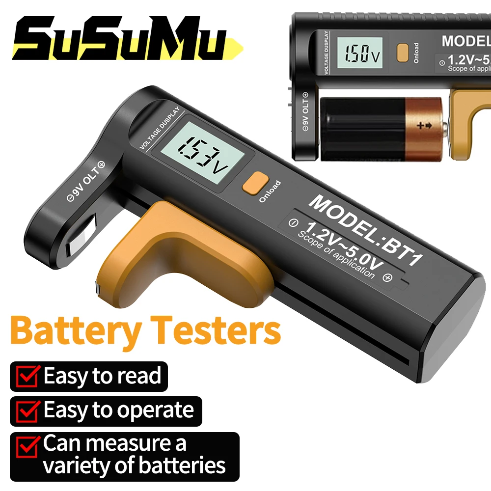 Batterijtester Batterijbelastingsanalysator 9V 1,5V Digitale LCD-tester Universele huishoudelijke batterijtester Power Bank Detectoren Gereedschap