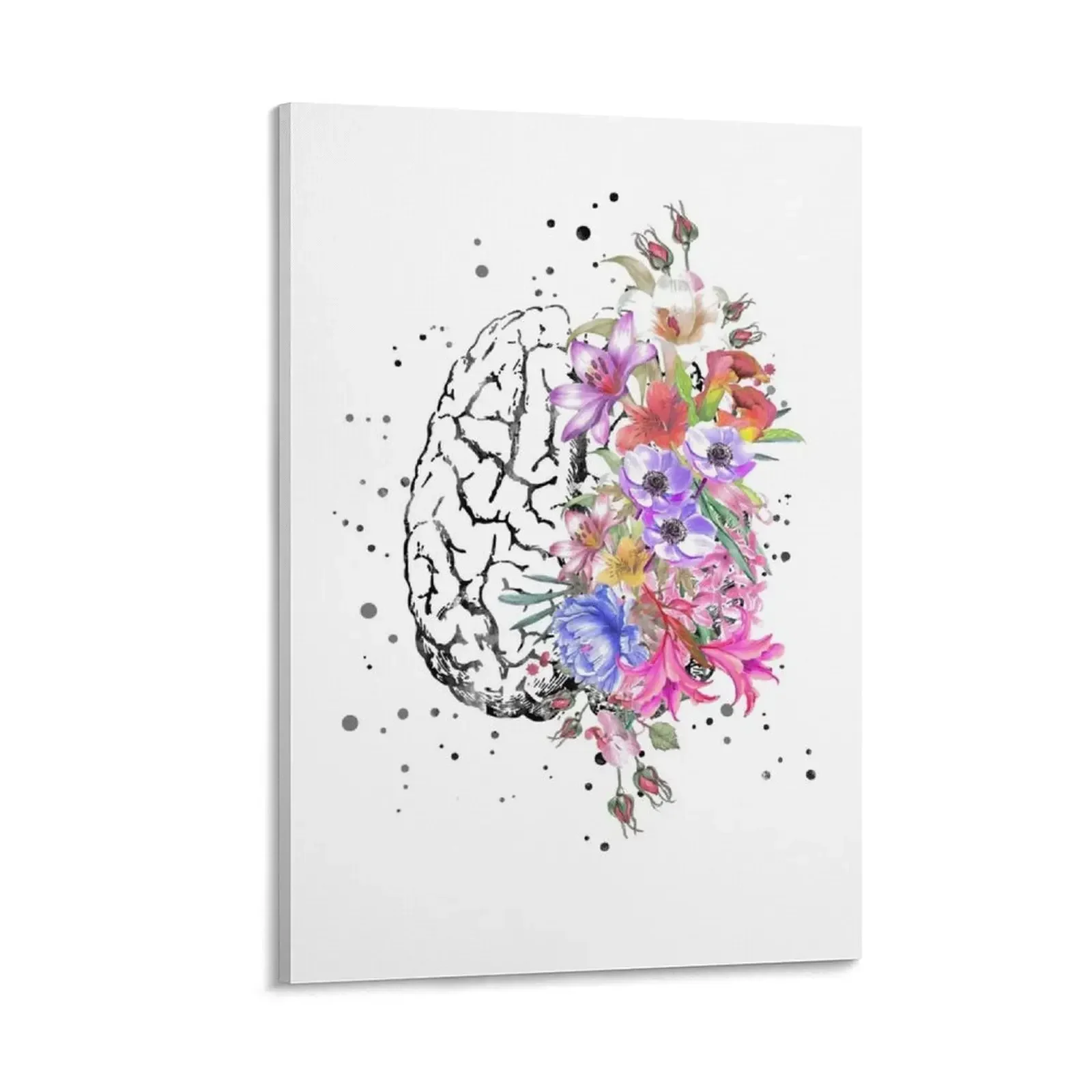 

Brain anatomy,watercolor Brain, flowers brain, brain with Flowers Canvas Painting Wall posters Decorative paintings