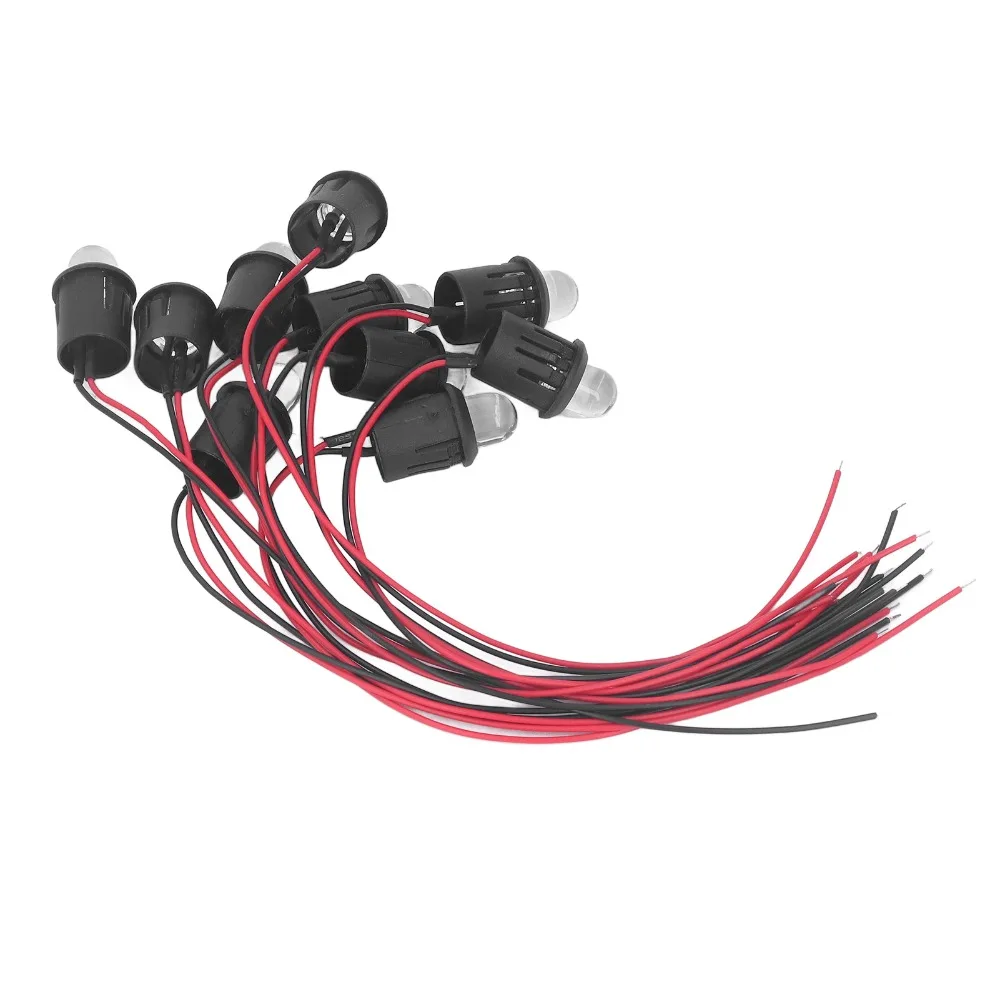 

10PCS Easy Installation 10mm LED Light Lamp Bulb 12V Water Clear Bulb LED Diode Light Board Indicator Boat Application