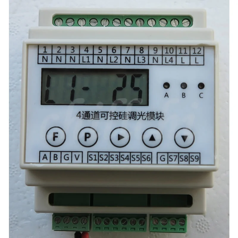 4 Road Thyristor Dimming Module Liquid Crystal Display RS485 Modbus LCD State Display, Local Manual Control RS485 Remote Control