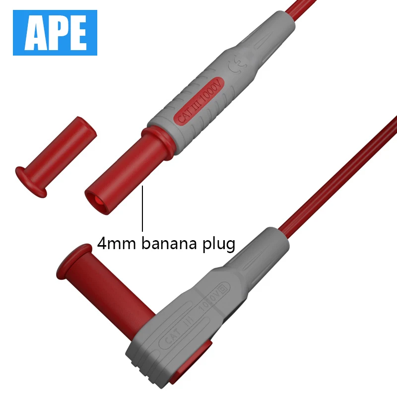 Imagem -04 - Multímetro Teste Chumbo Segurança Banana Plug 90 Graus para Cabo de Teste Multímetro Reto 100cm Peças