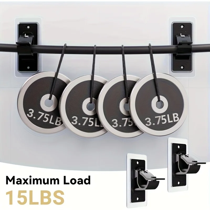 4pcs No-Drill Curtain Rod Bracket Set, Self-Adhesive Curtain Rod Holders, Includes Nail-Free Curtain Rod Hooks,Suitable for Home