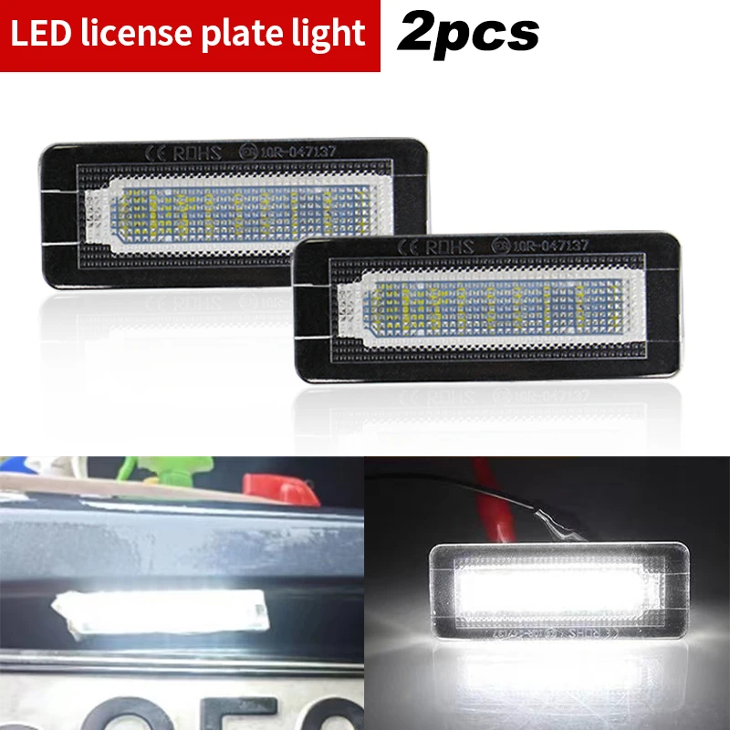 2PCS LED Kennzeichen Lichter Mit Canbus Controller Weiß Für Smart Fortwo Coupe Cabrio 450 451 Auto Signal Lichter zubehör
