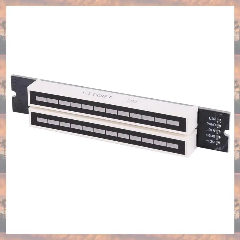 N75R-4X Dual 12 Music Level Indicator LED Spectrum VU Meter Amplifier Lamps Light Speed Adjustable Board DC 7-12V(Finis)