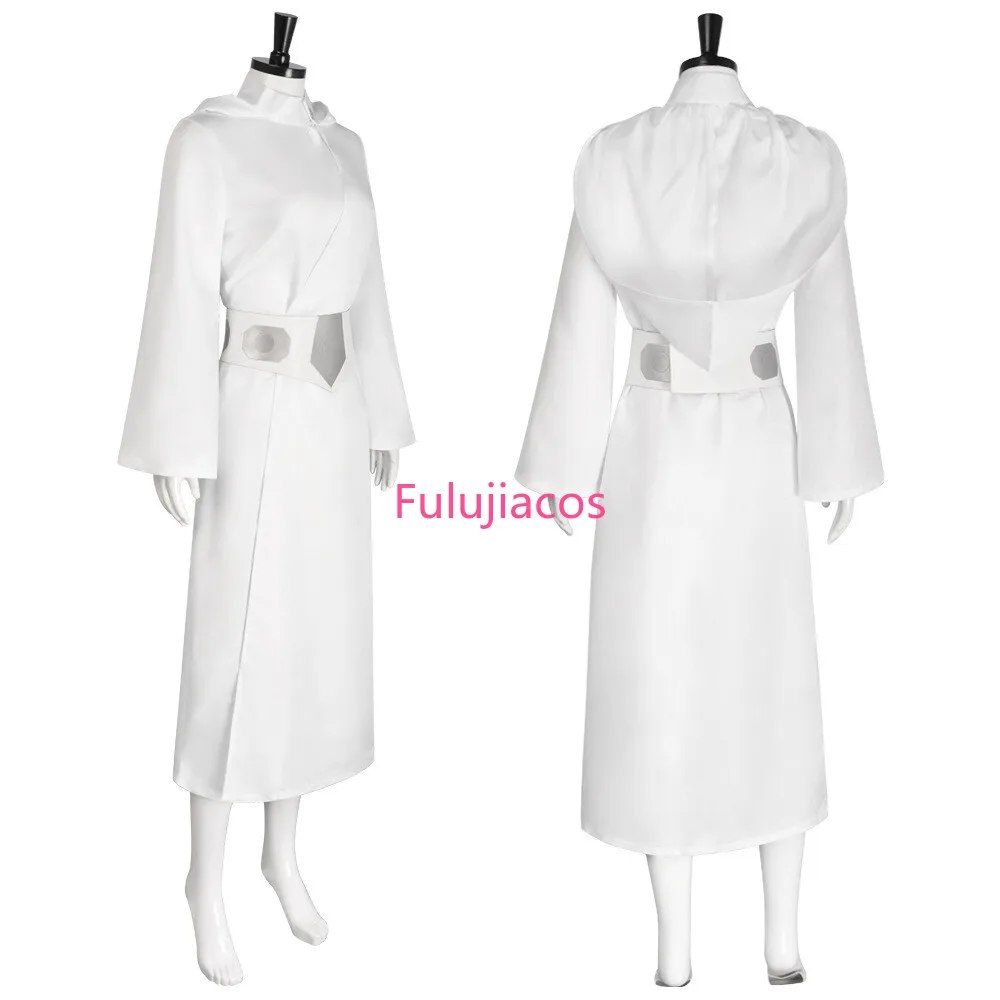 

Princess Leia Cosplay Leia Organa Solo Costume White Long Dress