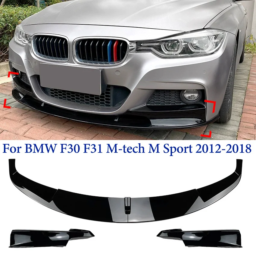 For BMW F30 F31 Auto Accessories M-tech M Sport 2012-2018 Car Front Bumper Lip Spoiler Diffuser Body Kit Guard Protector Cover