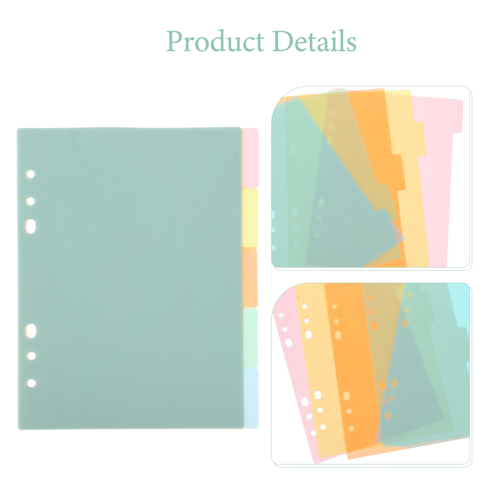

20Pcs Plastic Binder Dividers Colorful Loose Leaf Notebook Tab Pages Convenient Index Dividers Office Supplies