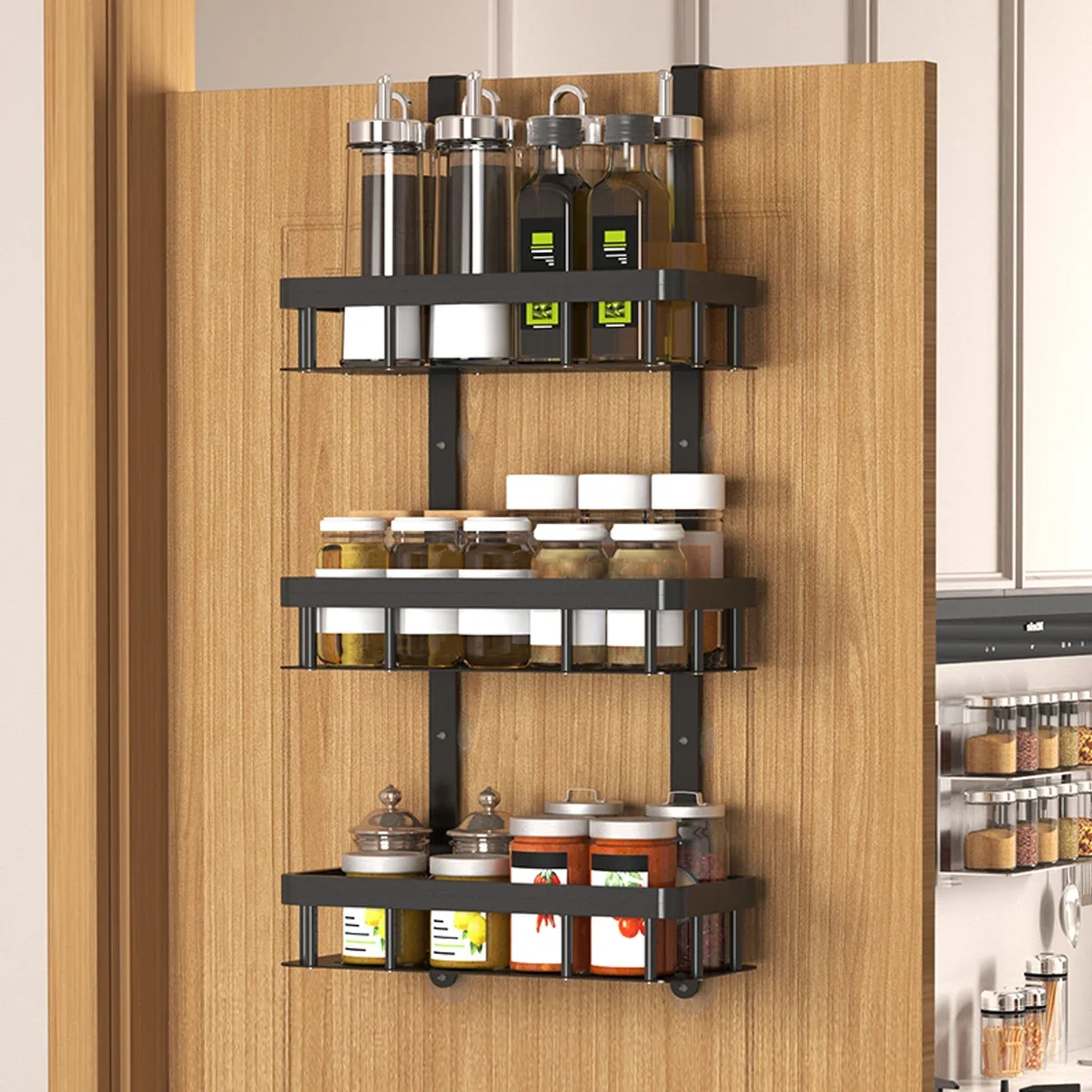 Multi-Functional Door Style Spice Storage Rack for Kitchen Tableware Room Laundry Room And Bathroom - Kitchen Storage Organizer