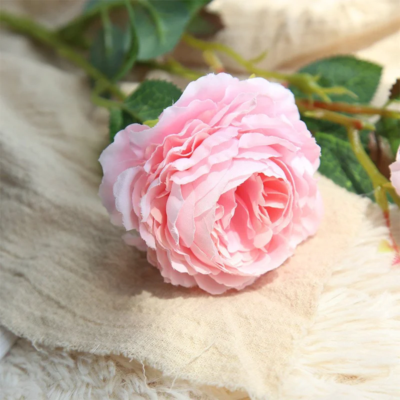 1pcs 60cm Artificial Peony Rose Silk Flowers Bedroom Table Decor 3 Heads Fake Flowers Party Home Decoration Wedding Bouquet