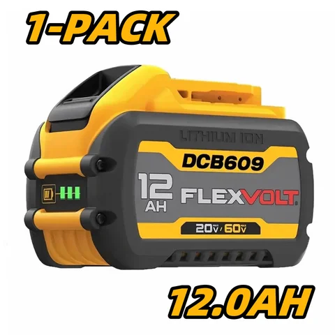 12.0Ah 20V/60V Replacement for Dewalt 60V Flex-Volt MAX Battery DCB606 DCB609 DCB612 for Dewalt 20V/60V Cordless Power Tools 3.2