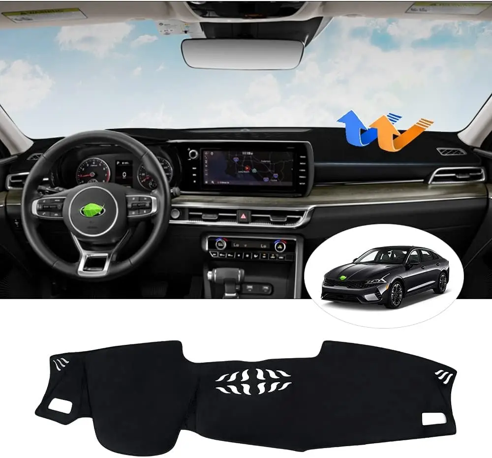 

For Kia K5 Dashboard Cover Mat 2021 2022 2023 2024 Dash Cover Flannel Dash Mat Sunshade Glare UV Rays Protector Not For 2025
