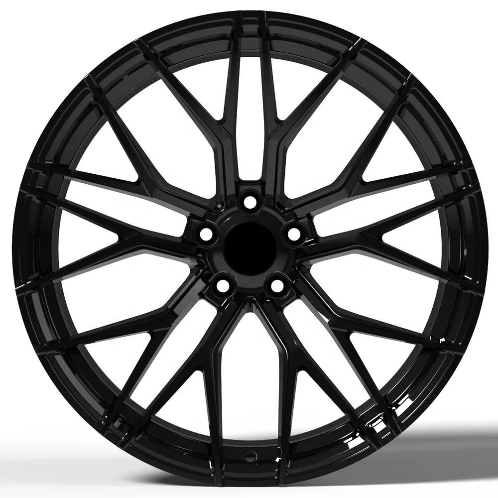 20 Inch Multi Spoke Black Color Full Painting Monoblock Forged Wheel Car Rims Jantes 5x112 20 Pouces For Audi S5