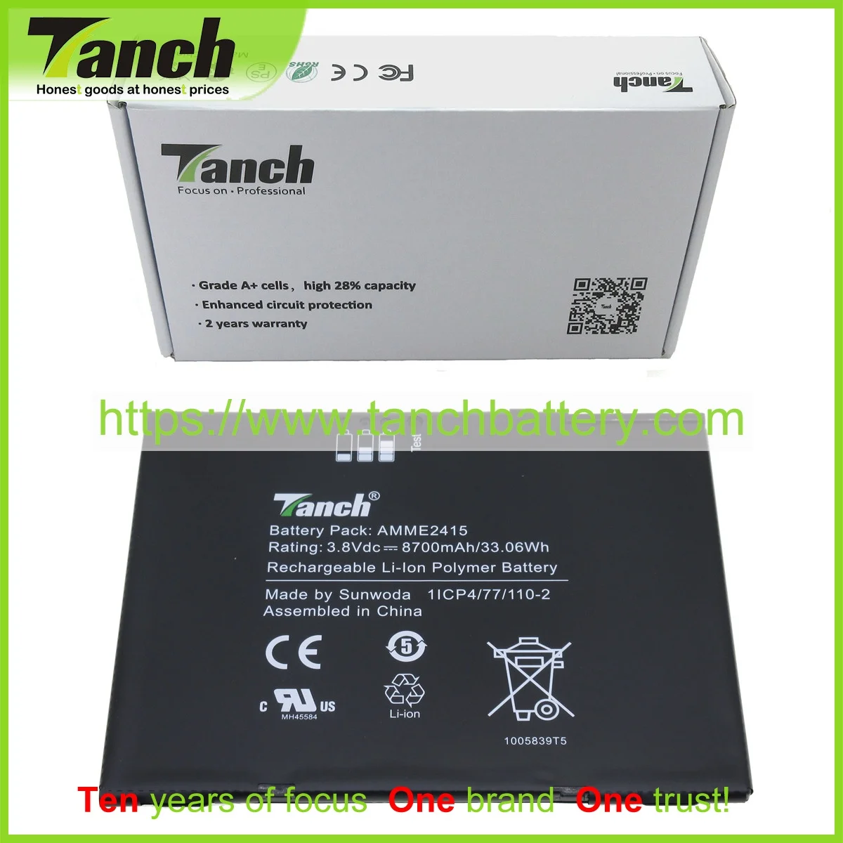 

Tanch Laptop Batteries for INARI10-LTDN-2 AMME2415 ZEBRA ET50 3.8V