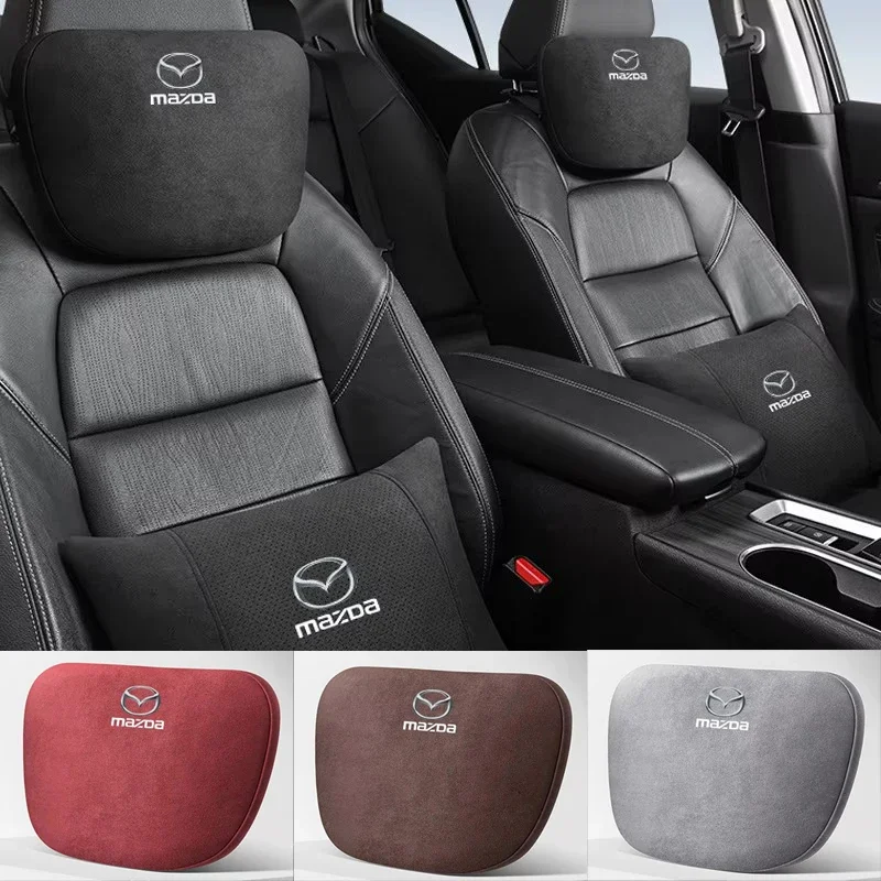 

Suede Car Headrest Pillow Breathable Cushion with Strap for Mazda MX5 CX9 MX3 MX5 Atenza Axela RX8 RX7 MX3 CX7 CX5 Protege Speed
