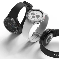 Samsung Galaxy Watch6 için Metal çerçeve halka 4 klasik 47mm 43mm 46mm 42mm/dişli S3 Frontier Smartwatch kapak yapıştırıcı vaka tampon