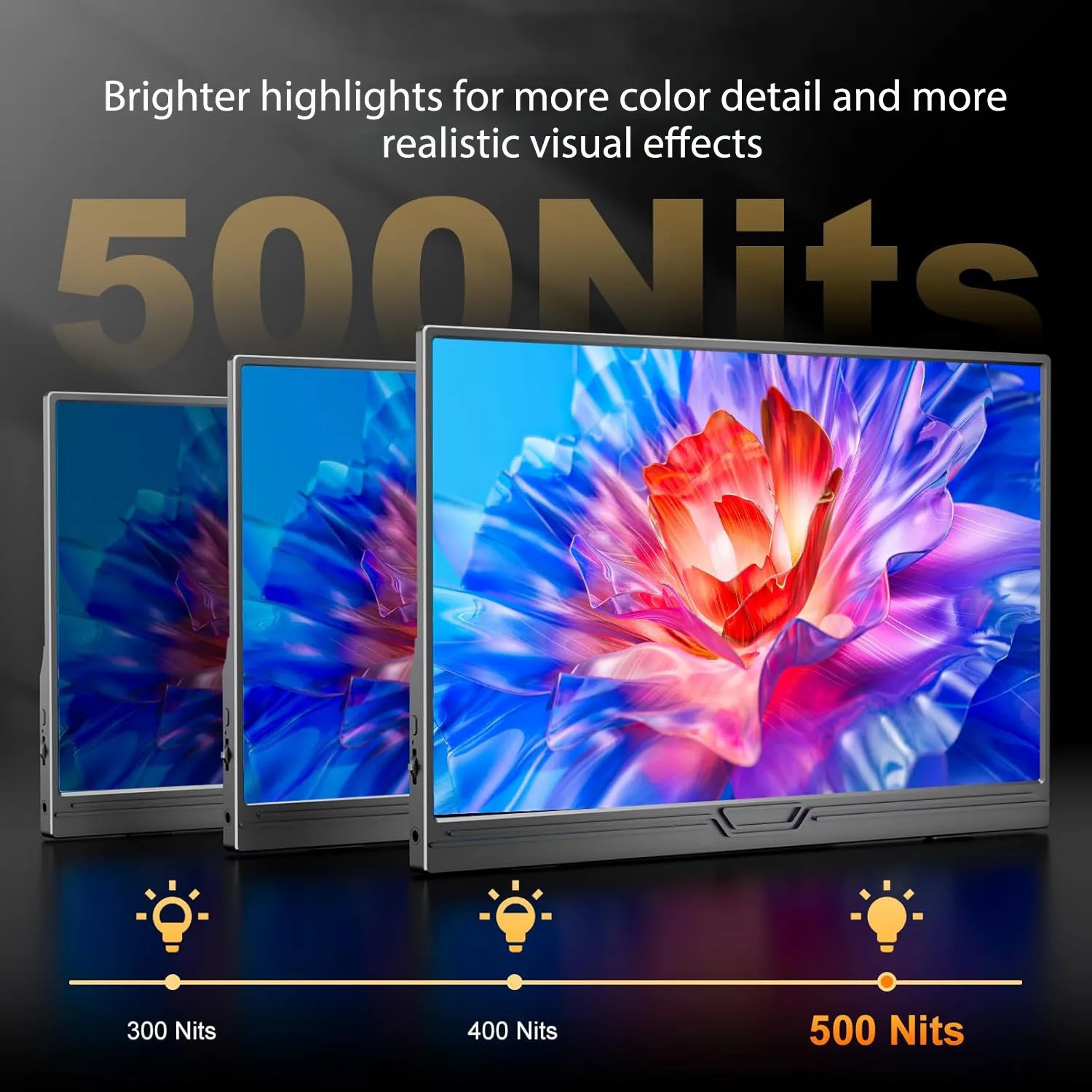 شاشة محمولة 15.6 بوصة 2.5K 2560 × 1440 FHD IPS 500Nits 150%sRGB شاشة عرض الألعاب لأجهزة الكمبيوتر المحمول والهواتف Xbox PS4/5 PC