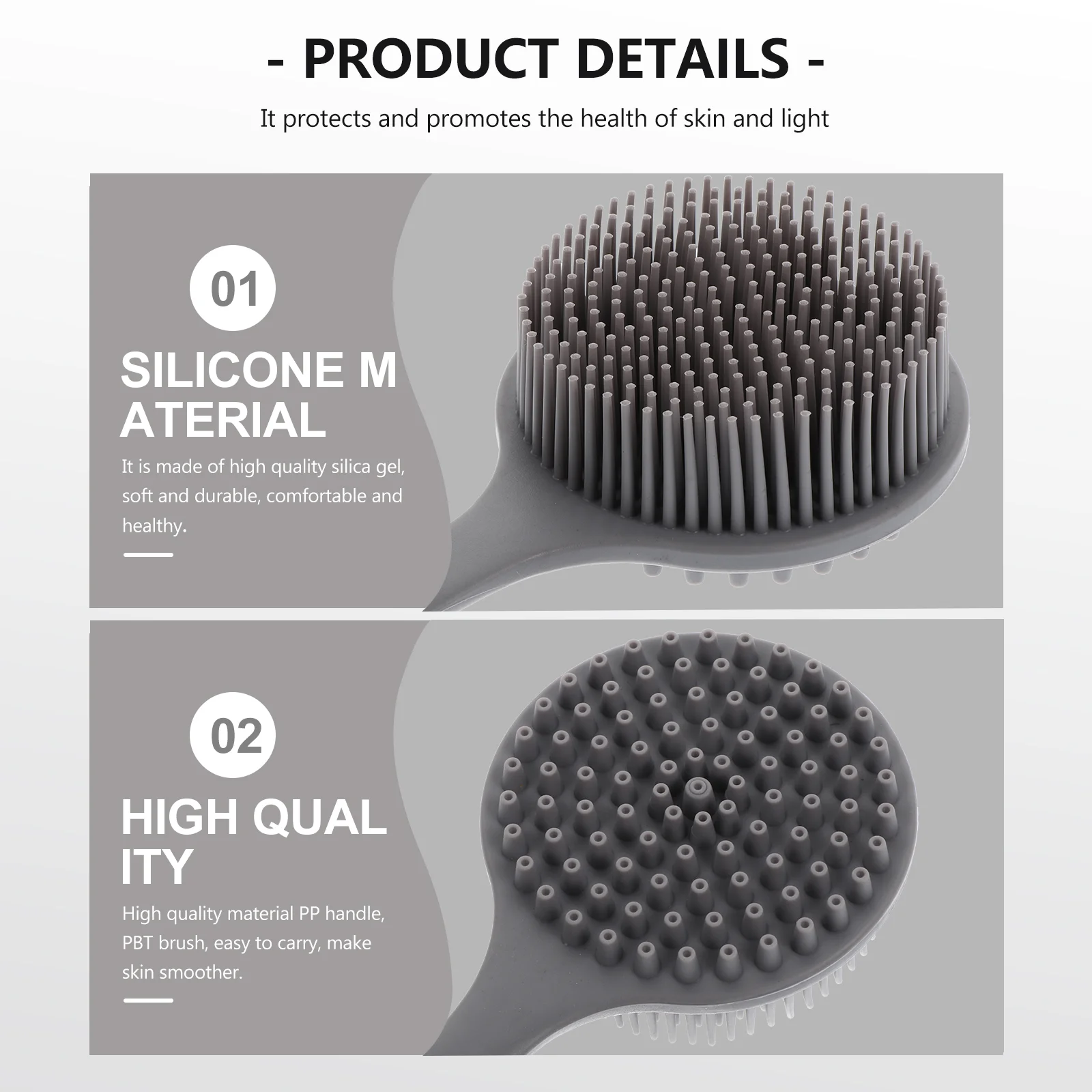 Badebürste mit langem Griff, ergonomische Körpermassagebadewanne, multifunktionale Durchblutungsstimulation, Dusche, Silikagel, Silikon