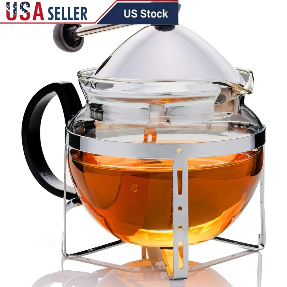 

Стеклянный чайник со съемным заварочным устройством, без BPA, боросиликатный, термостойкий, ударопрочный, не капельный носик, легкая очистка, морозильная камера, сейф, идеально