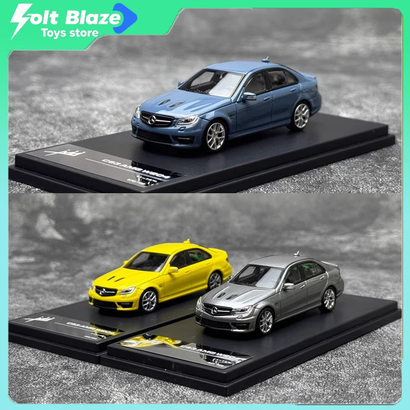 Rei modelo 1/64 mercedes-amg c 63 w204 diecast modelo de carro sala exibição modelos simulação coleção carros menino brinquedos aniversário presente