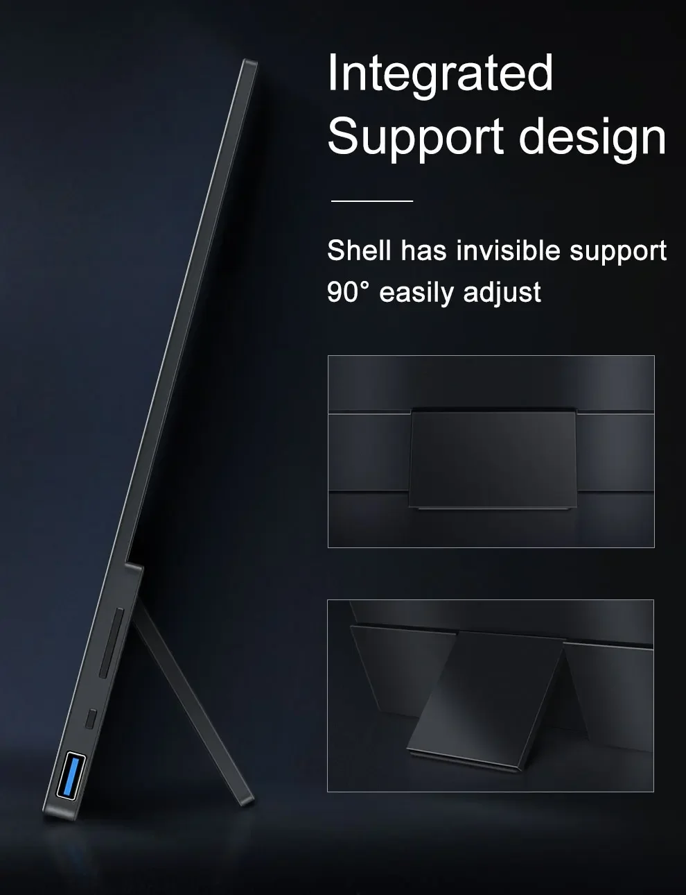 15.6 Inch 4K UHD IPS HDR Portable Display Stereo Multi-function Screen 3840*2160P Extended Display for Phone PC Laptop PS4/PS5