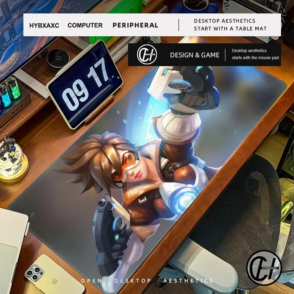 Overwatch Tracker Mouse Pad Cute HD Desk Pad Extended Gaming Keyboard Mats Large 90x40cm XXL Gamer Mousepad