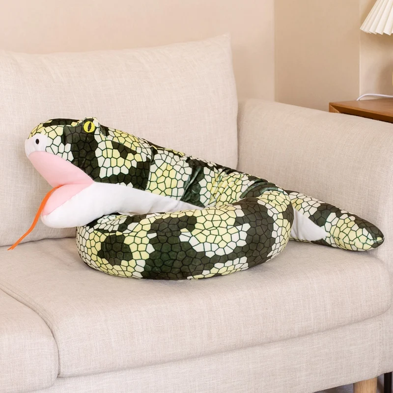 Simpatico serpente di simulazione peluche Boa gigante serpente di peluche lungo peluche burattino a mano divertente amici ingannevoli regalo di Halloween per bambini