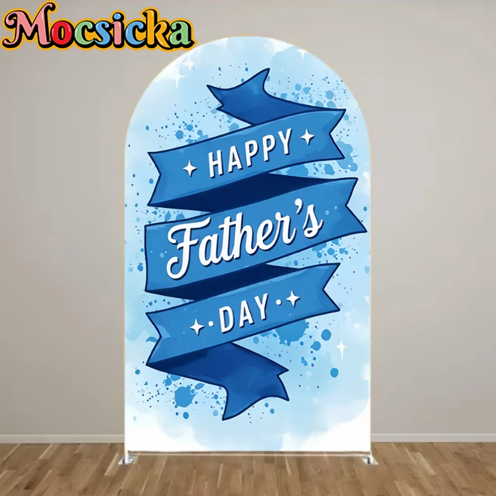 

Happy Father's Day Arched Backdrop Cover Dad Party Double sided customized adult photography background party background