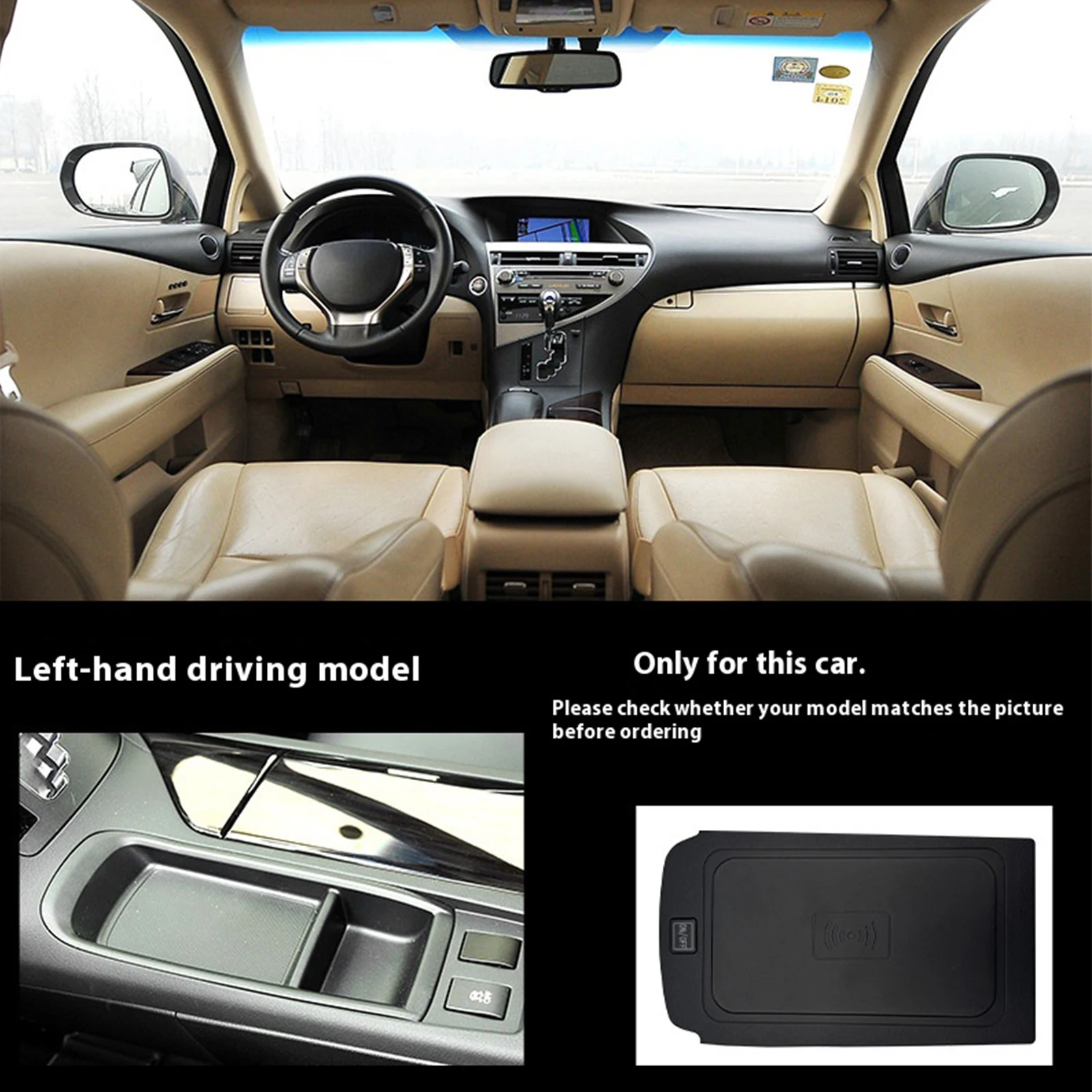 2 DIN The latest For Lexus RX 2009-2014 Car center console phone charger fast wireless charger charging plate charging holder