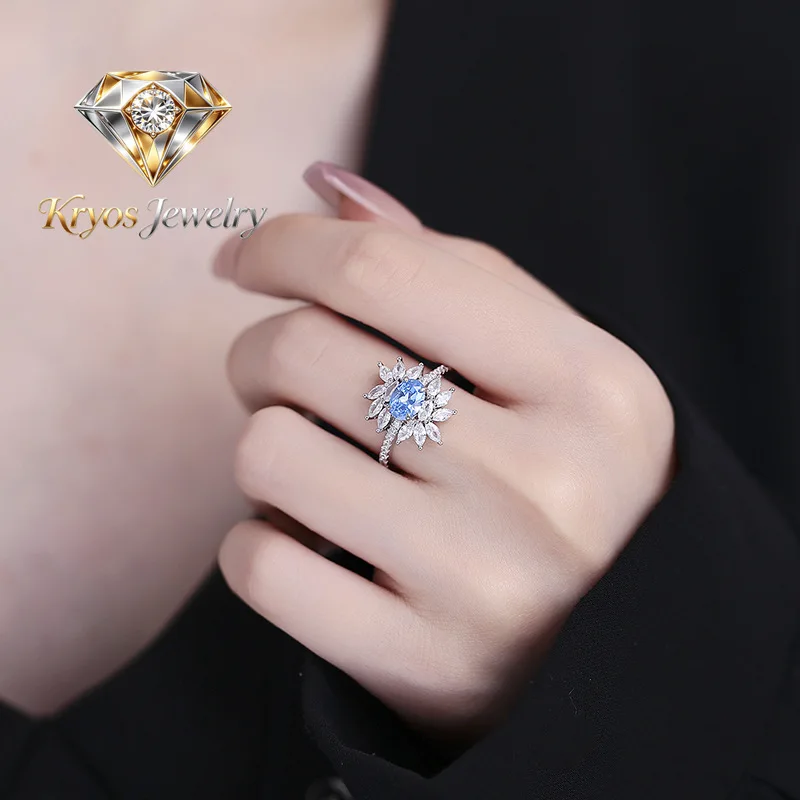 

Kryos Jewelry Luxury Solid Platinum PT950 Pigeon Egg Green Diamond Red Diamond Yellow Diamond Women's Moissanite Diamond Ring