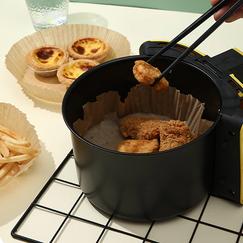 100Pcs Disposable Air Fryer Paper Oil Absorbing And Anti Oil Paper Tray Non Stick Baking Pad Large Toughness Square