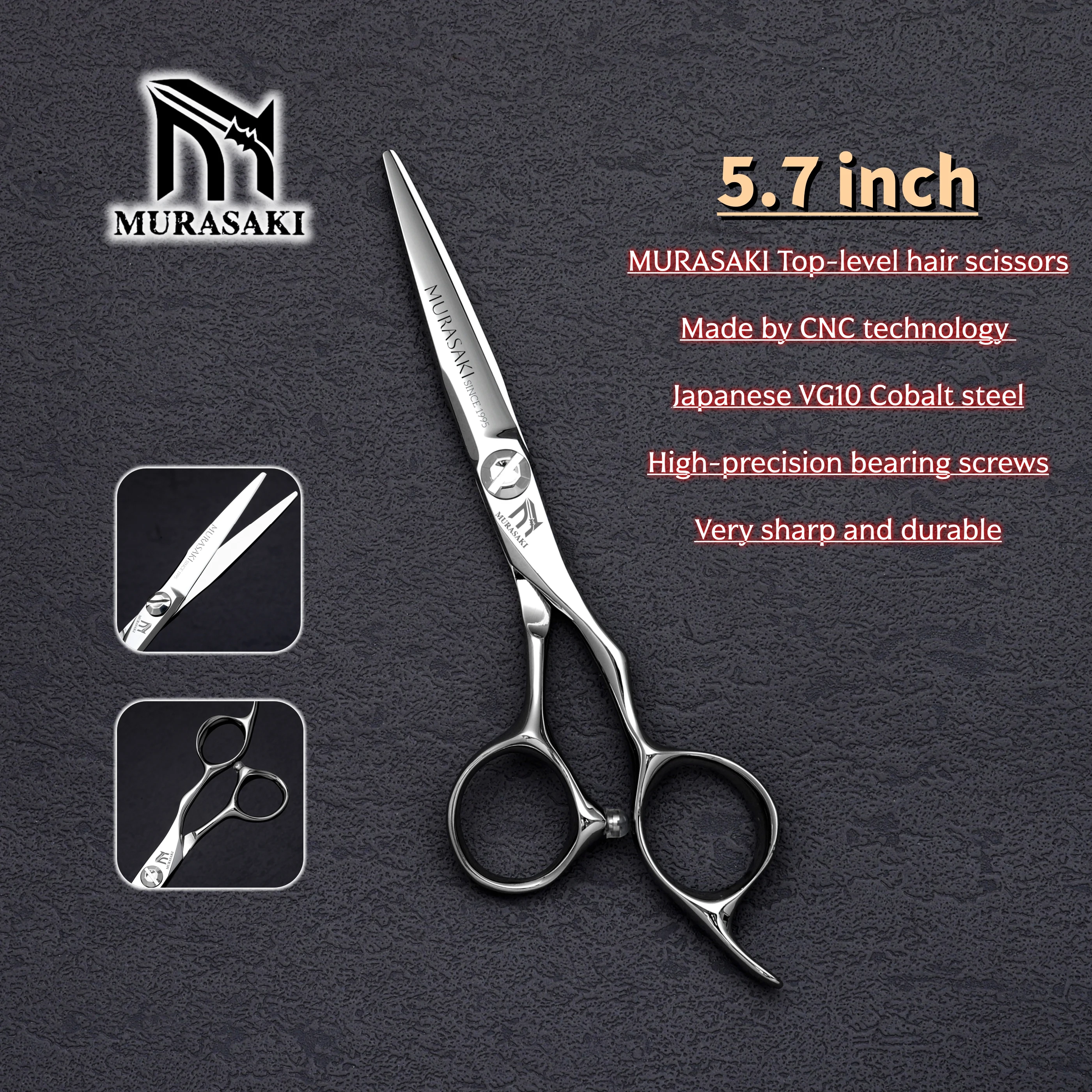 MURASAKI Professionelle Friseurscheren, japanische Haarschneidescheren aus VG10-Stahl, 6 bis 6,8 Zoll, erstklassiges Friseursalon-Zubehör – Detail 18
