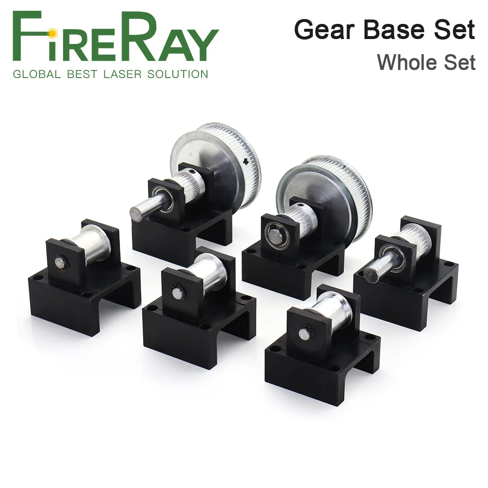 FireRay Gear Base Set Mechanical Parts 3M Reduction Box Idler Pulley Tensioner Timing Pulley for Laser Engraving Cutting Machine