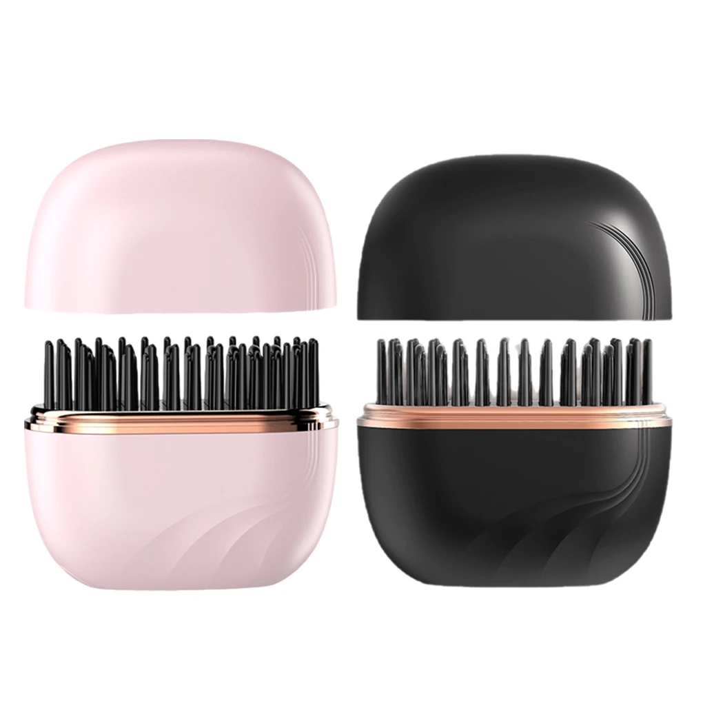 

Anti-Scald Mini Hair Straightener Brush Cordless USB Rechargeable Portable Heating Comb Hair Styling Tool for Travel Home