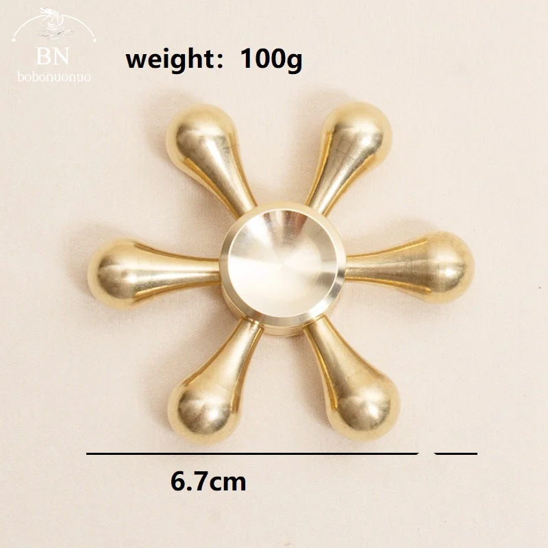 Brass Hand Gyro Novel Fidget Spinner Copper Antistress Relieve Fingertip Bearing for Kids Children Gifts Hand Toys Boys