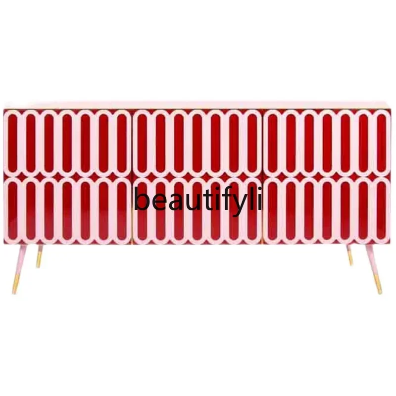 

ls 27American porch cabinet locker simple post-modern light luxury home decoration cabinet living room solid wood