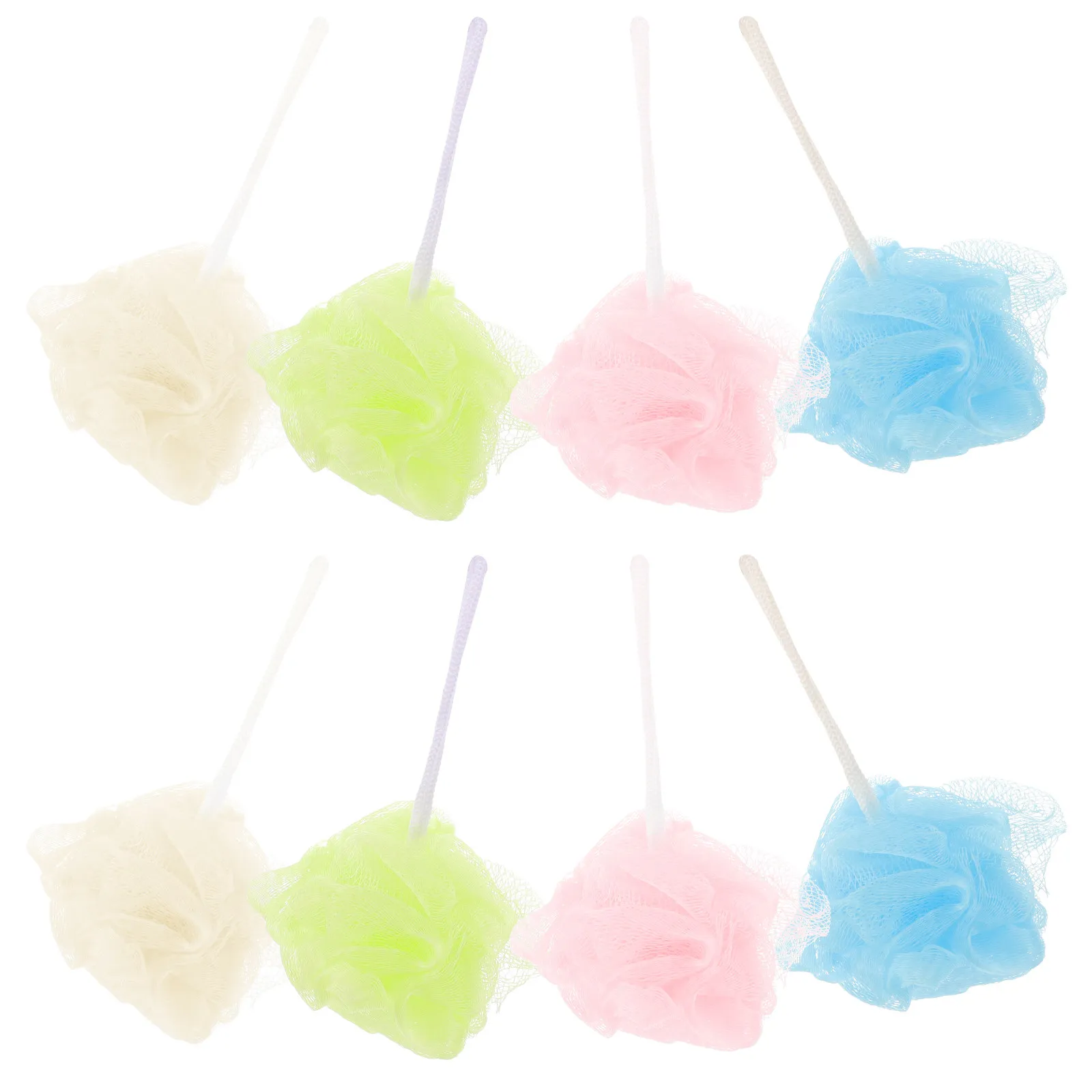 

Набор из 8 цветных сетчатых мочалок для душа: прочные, подвесные, мягкие, отшелушивающие, для очищения тела и расслабления