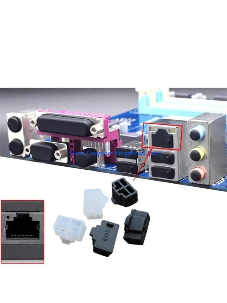 F68C 100Pack RJ45 Anti Dust Cover Cap Black White Ethernet Hub Port Protector Plug