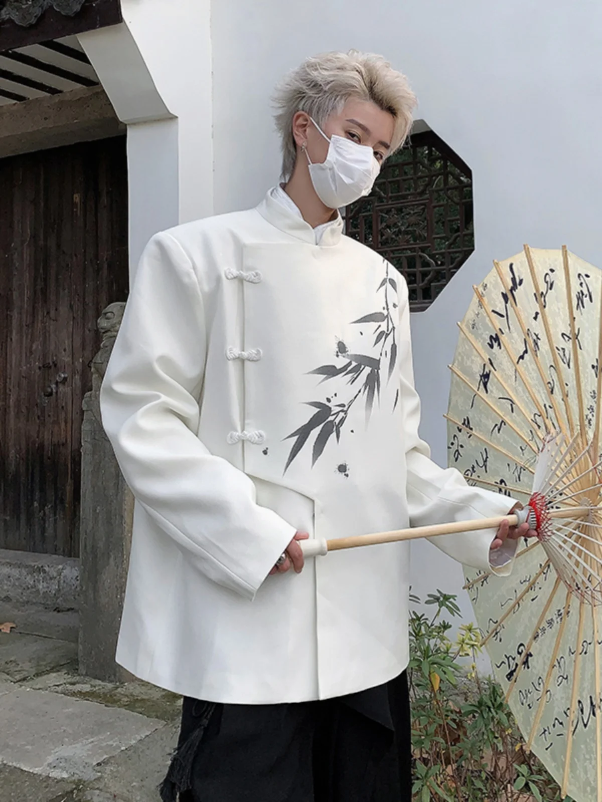 

Новый мужской костюм-жакет из бамбука в западном стиле с принтом, высококачественный дизайн, на пуговицах, весенняя мода