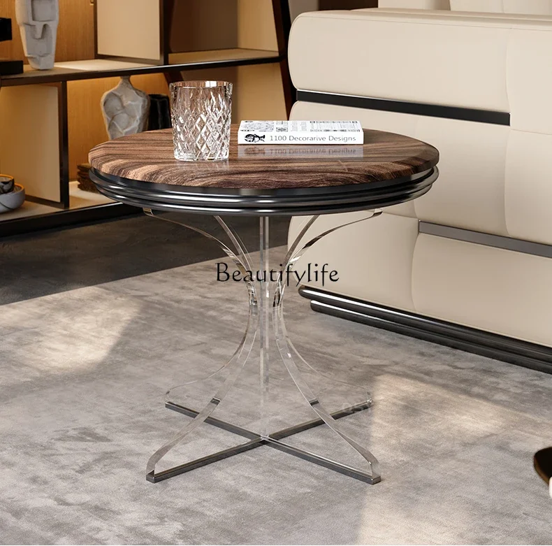 

LD33Chinese Ancient Style Walnut Side Table Modern Storage Balcony Household Solid Wood Small Coffee Table