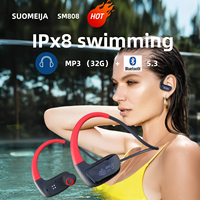 Suomeija Wireless Bluetooth 5.3 Earbuds IPX8 Waterproof for Swimming/Running/Gym 12H Playtime with Charging Case Sport Earphones