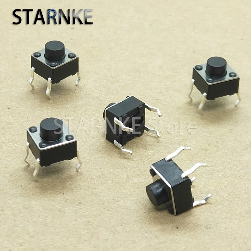 100PCS Vertical 6*6*5.5 Tactile Tact Switch 4Pins Push Button Micro Switch 6X6X5.5MM