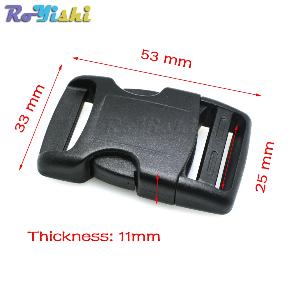 Plastic Arched Side Release Buckle For Backpack Straps Webbing 25mm 30mm