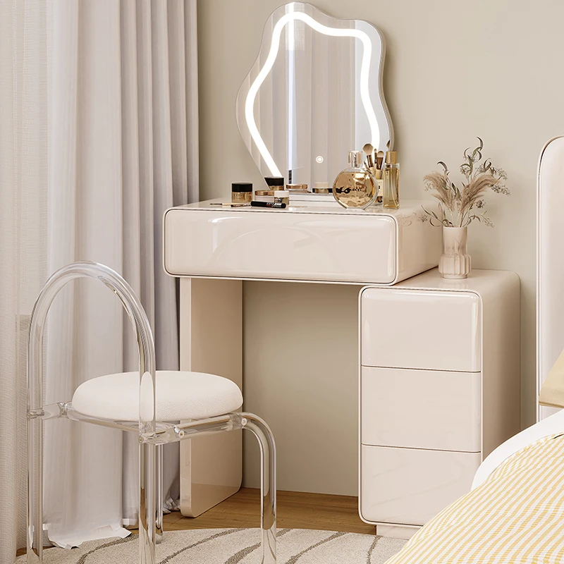 

Minimalist White Dressing Table Modern Chair Kawaii Makeup Dressing Table Stylish Mirror Tocadores Para El Dormitorio Furniture