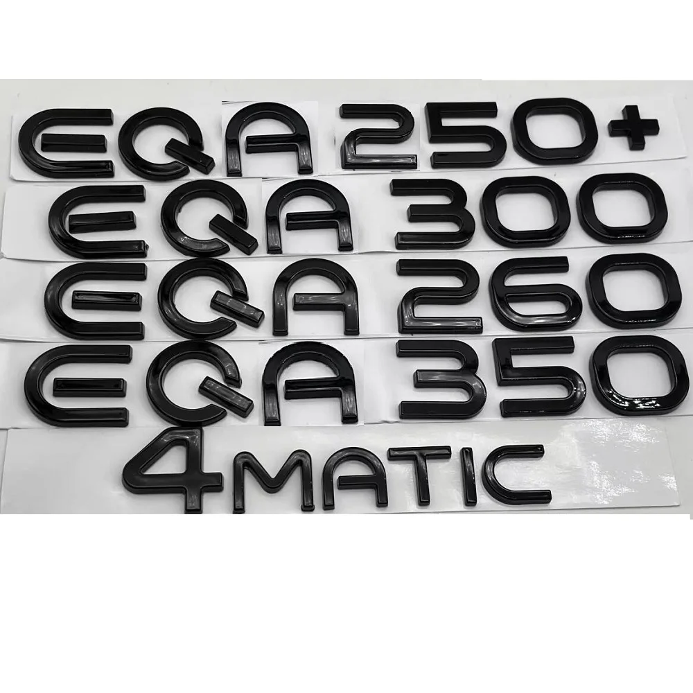 Gloss Black Letters for Mercedes Benz New Energy EQA H243 Electric Motor EQA250 EQA260 EQA300 EQA350 EQA250+ Symbols Emblems