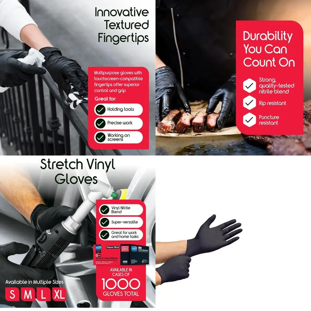 

Premium Disposable Black Nitrile Gloves for Cooking and Everyday Use